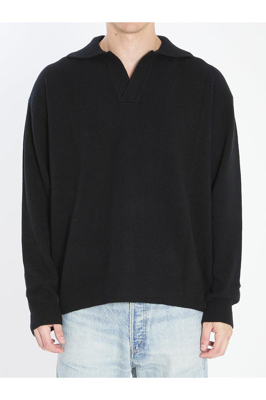 Wool and cashmere over polo