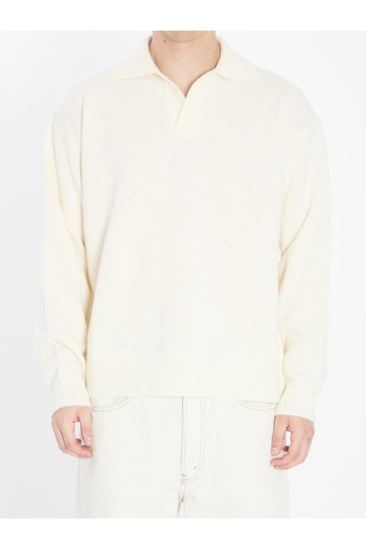 Wool and cashmere over polo