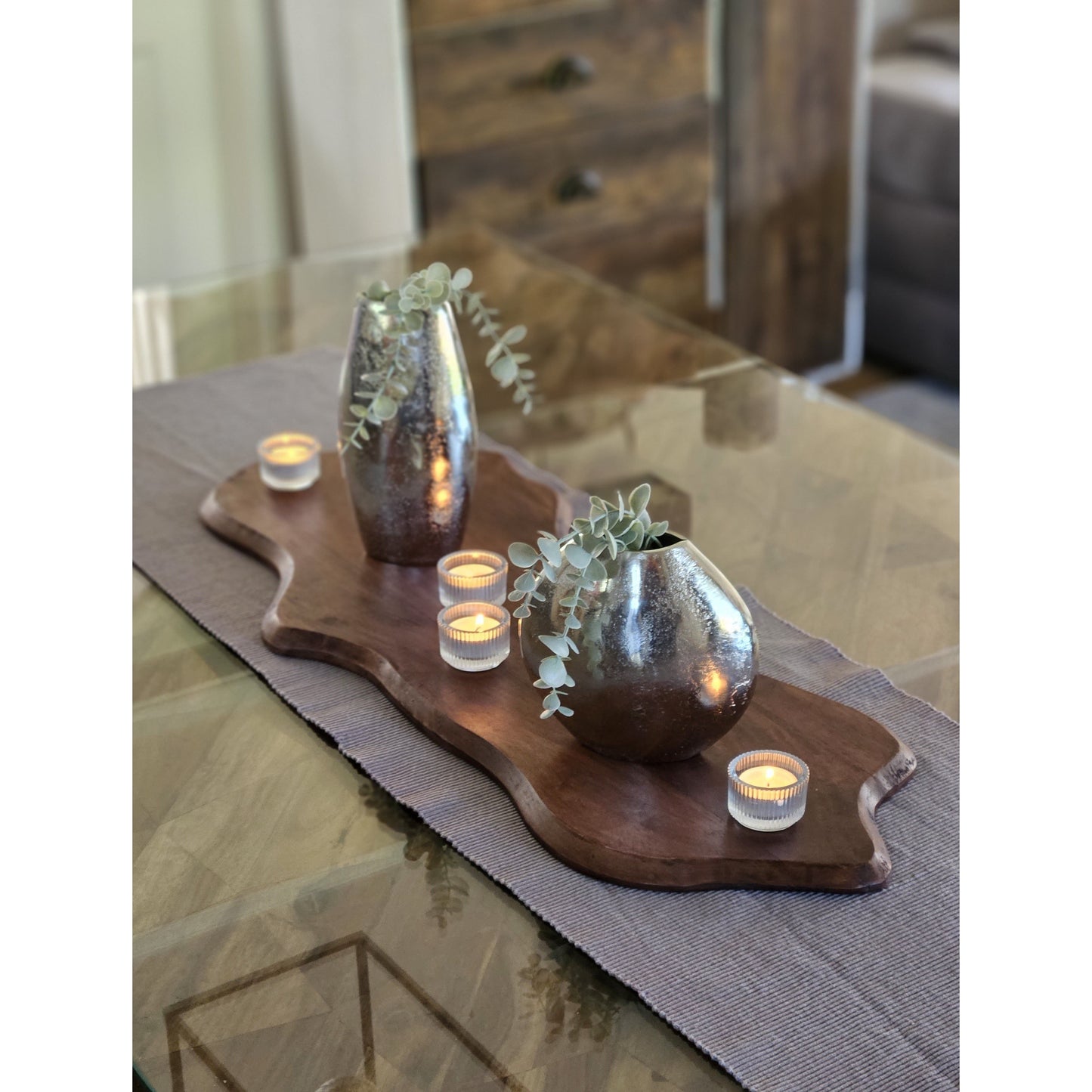 XXL Holzbrett Schneidebrett Mangoholz Servierbrett Platte Holz braun Brett 80 cm