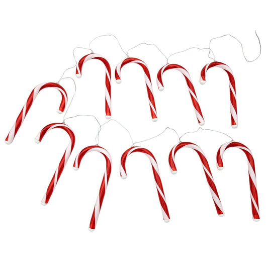 Lichterkette 180 cm Zuckerstangen LED Batterie warmweiß Weihnachtsbeleuchtung