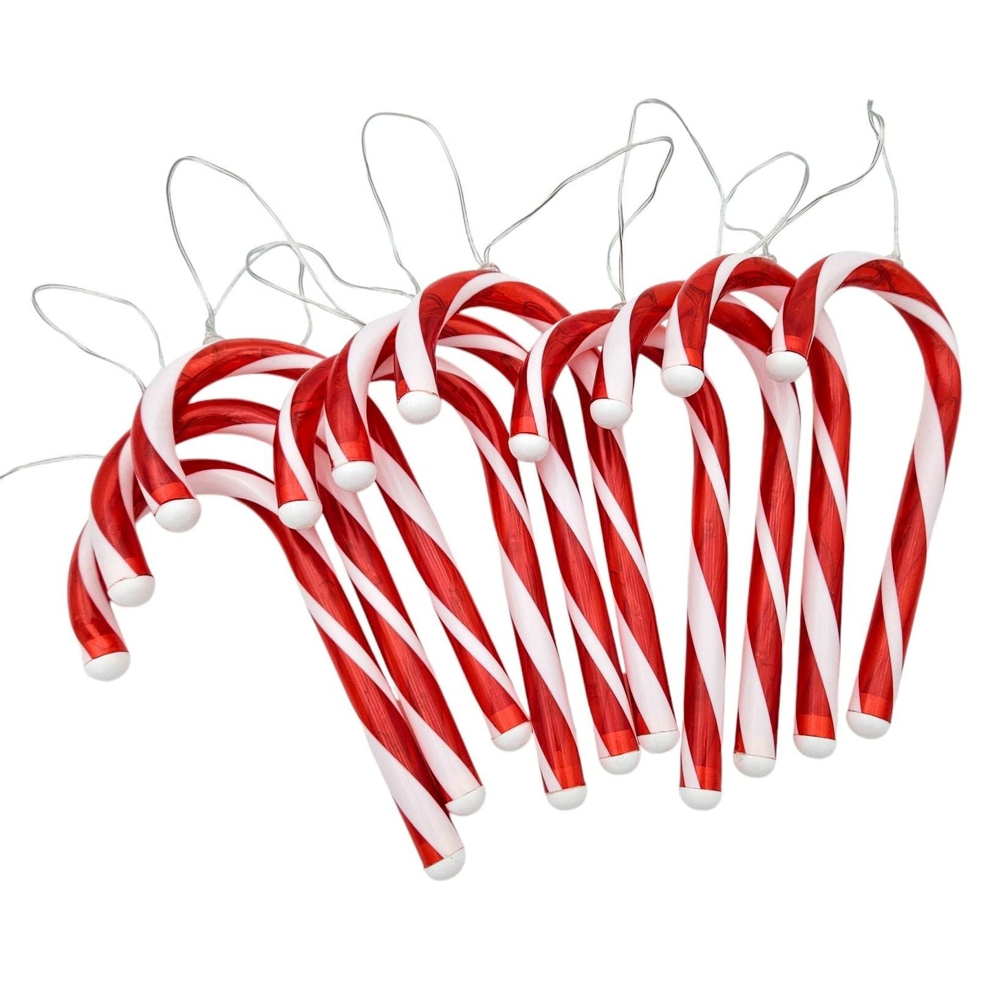 Lichterkette 180 cm Zuckerstangen LED Batterie warmweiß Weihnachtsbeleuchtung