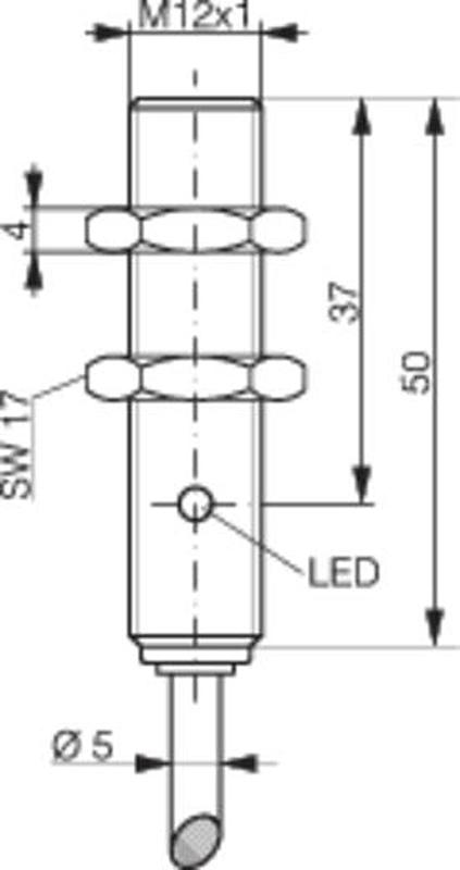 Contrinex Dw Ad 523 M12 nálægðarrofi með innleiðingu, M12 innfelld Pnp