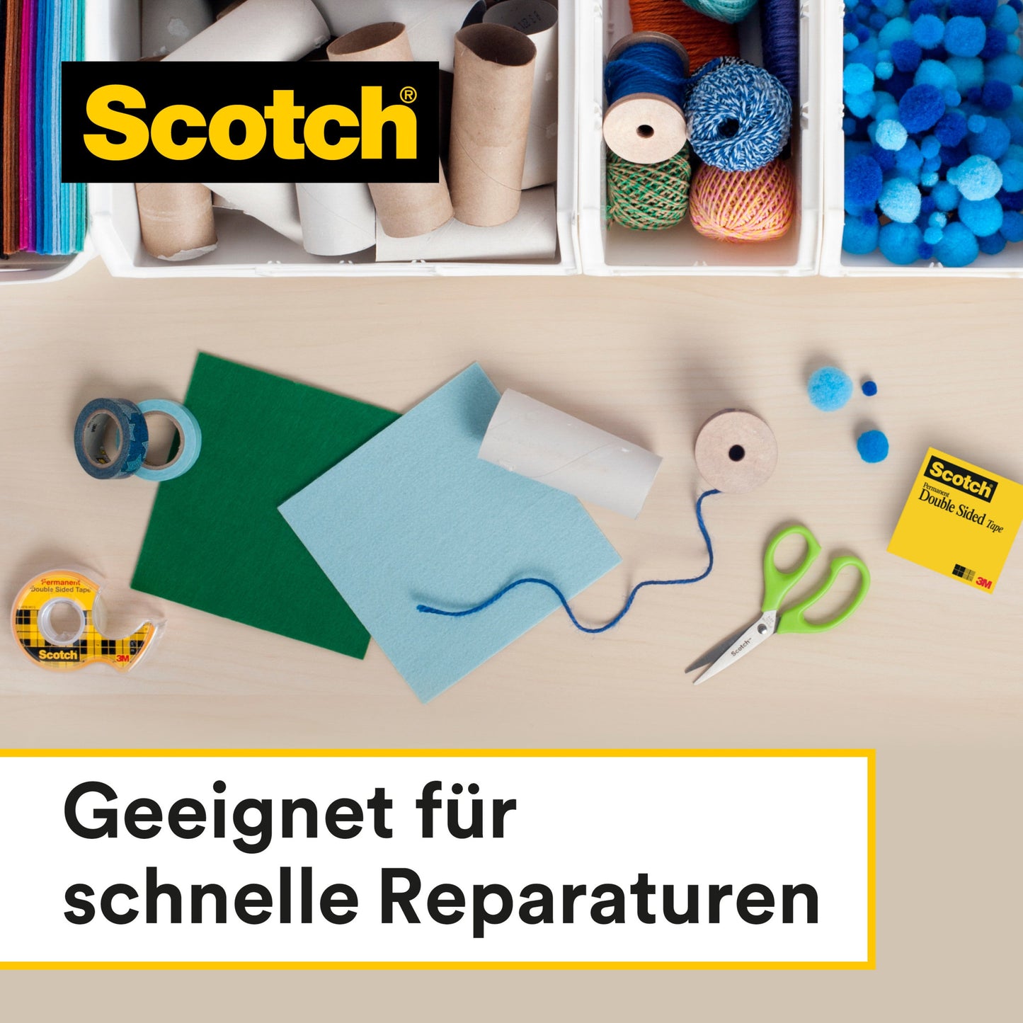 Scotch® doppelseitiges Klebeband, Nachfüllpackung, 2 Rollen, 12 mm x 6,3 m | Packung (1 Stück)