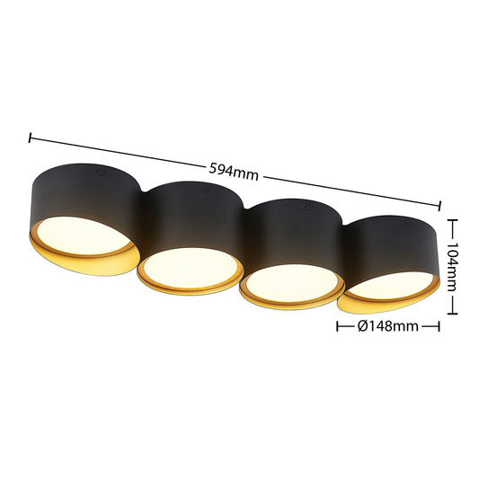 B-Ware Lindby Kianush Deckenlampe Deckenlampe Lampe Leuchte Eisen Schwarz 4 Fl. Gu10