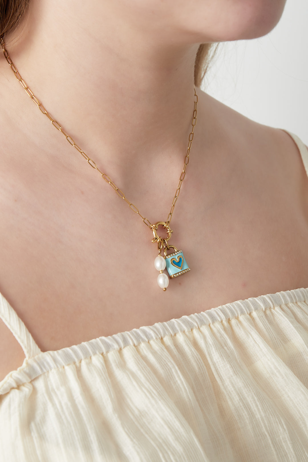 Blaue Herz-DIY-Halskette