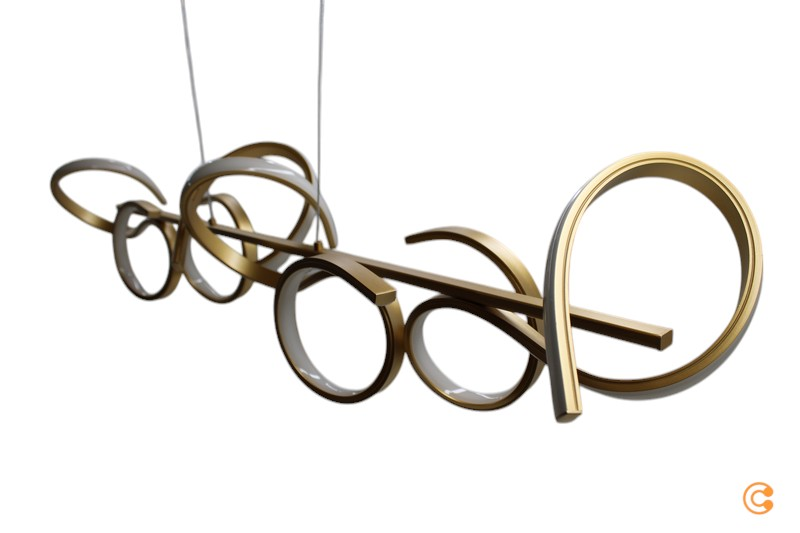 B-Ware Leuchten Direkt Led Pendelleuchte Curls Hängelampe Deckenlampe Led Messing M414