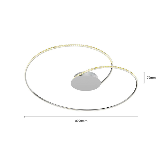 B-grade Lindby Joline LED ceiling light, ceiling lamp, living room lamp, 32 W, ø 90 cm, Krist895