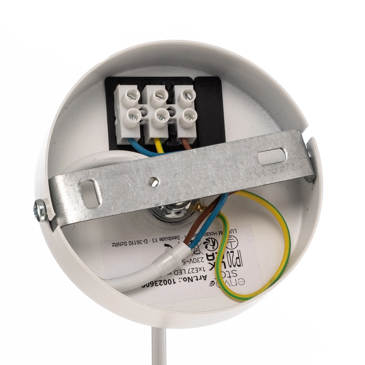 B-flokks Envostar Orlando hengilampi, bómull, hvítur, sporbaugslaga, loftlampi, ljósastæði