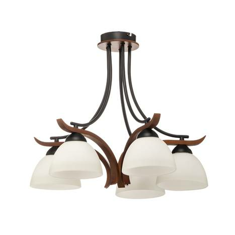 B-flokks loftljós Brakel, loftlampi, loftljós, ljósastæði, lampi, ljós E27, fimm ljósastaurar