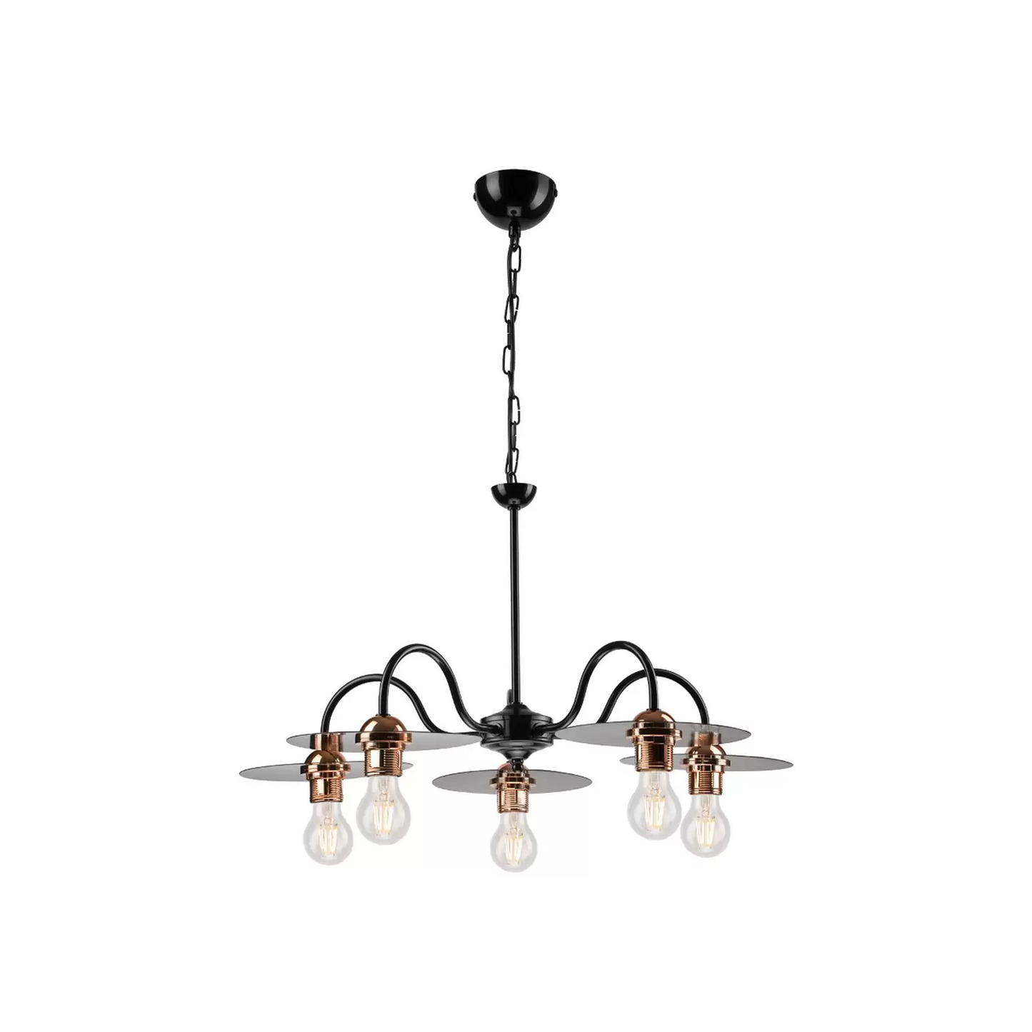 B-stock hanging light Yorik five-bulb black/copper hanging lamp lamp light E27