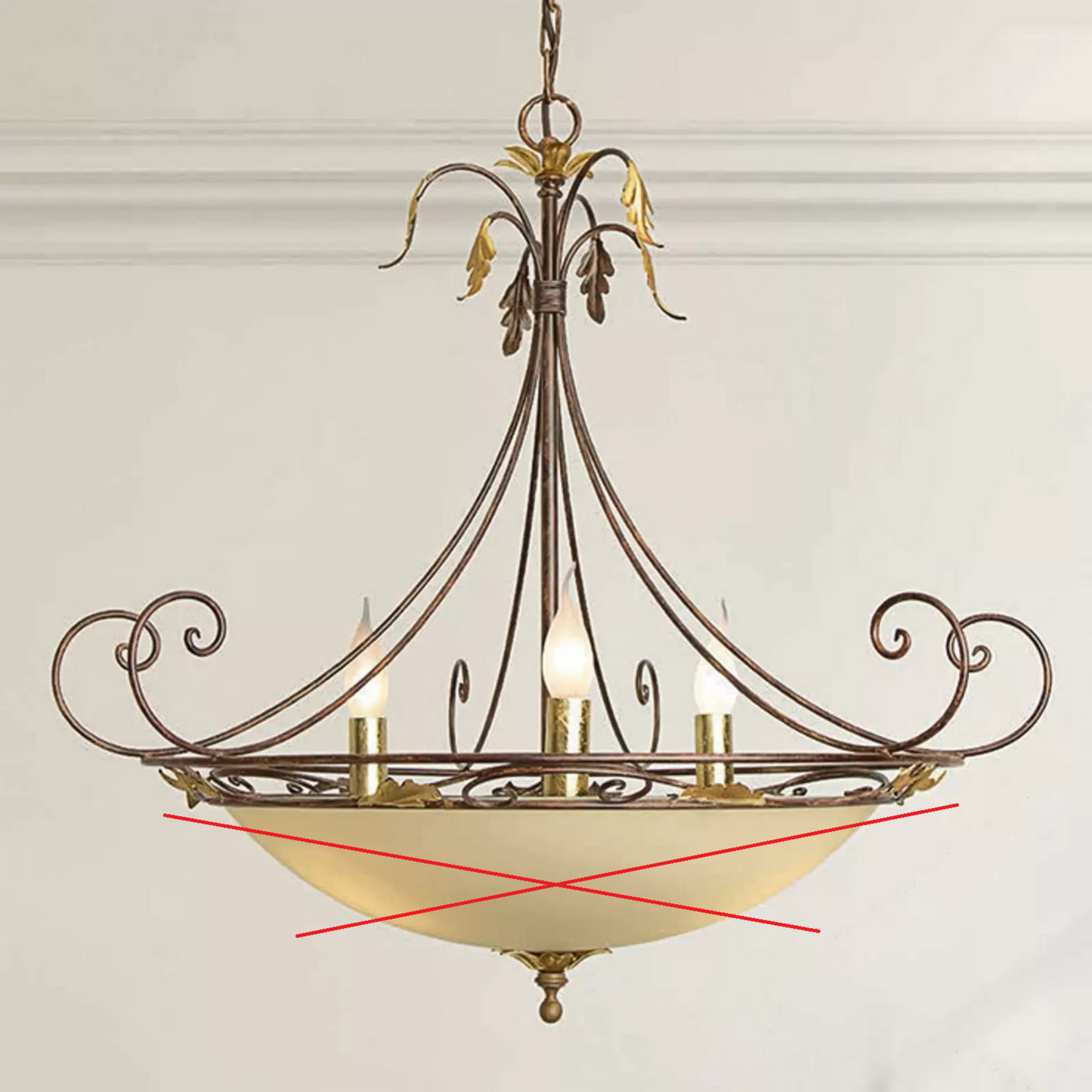 B-flokks Lam Damiano hengiljós, loftlampi, lýsing, 6 ljós. Sjá texta/mynd.