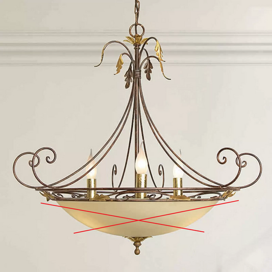 B-flokks Lam Damiano hengiljós, loftlampi, lýsing, 6 ljós. Sjá texta/mynd.