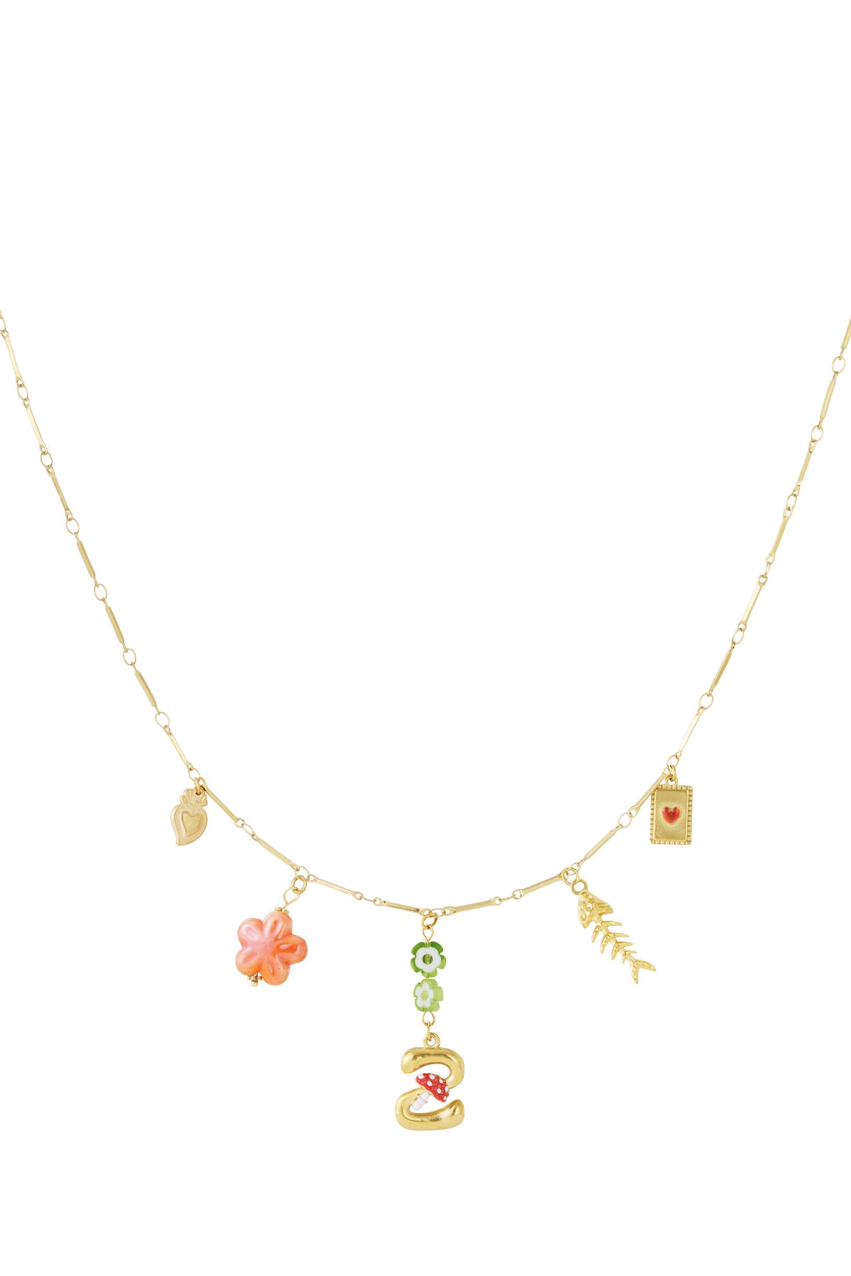 Happy Initials Halskette mit Charms
