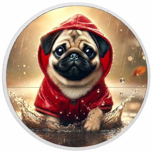 Rainy Day Adventures: Puddle Pug in Red 1oz Coin
