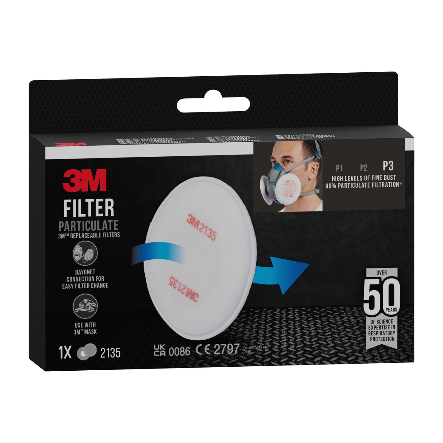 3M™ Partikelfilter 2135, P3, 1 Paar/Packung  | Packung (1 Stück)