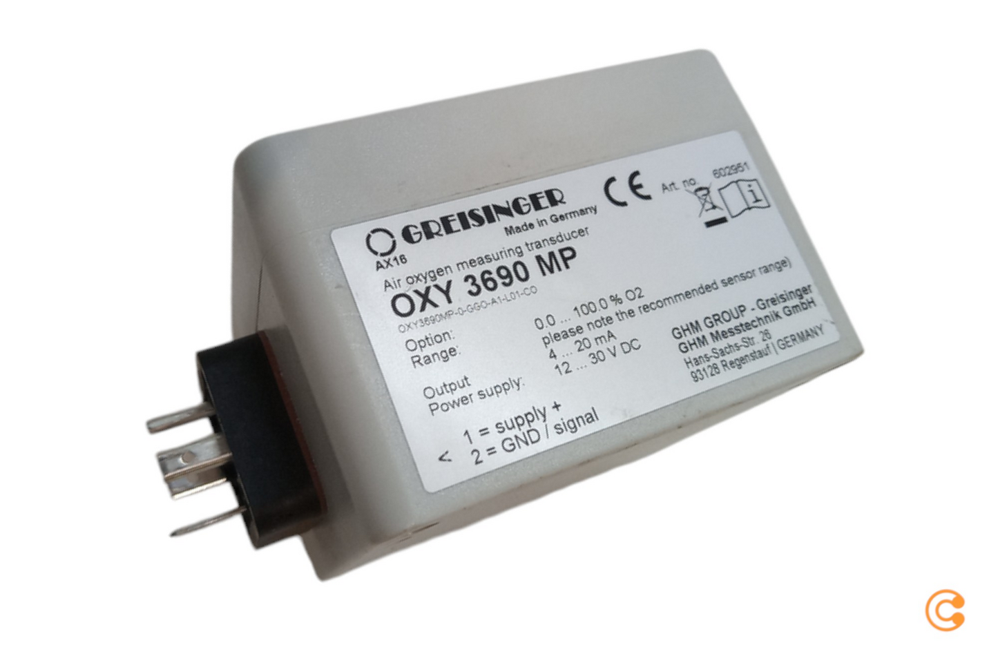 B-Ware Greisinger Oxy 3690 Sauerstoff Messgerät Externer Sensor Unvollständig