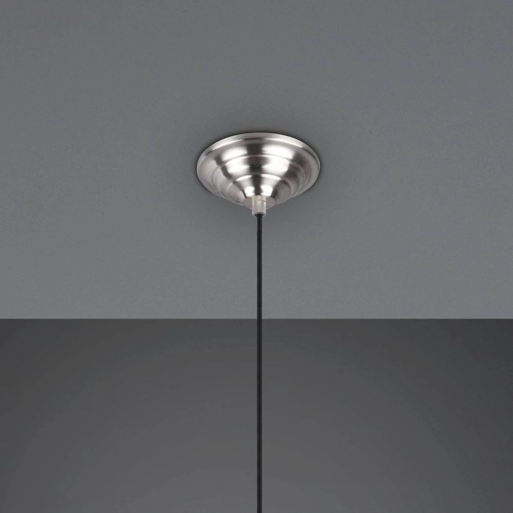 B-Ware Lindby Alomira Pendelleuchte Nickel White Hangelampe Deckenlampe Lampe Leuchte