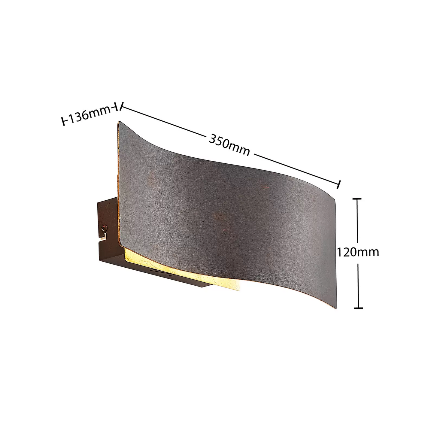 B-grade Lindby Larisa LED wall light in wavy shape, wall lamp, outdoor wall lamp