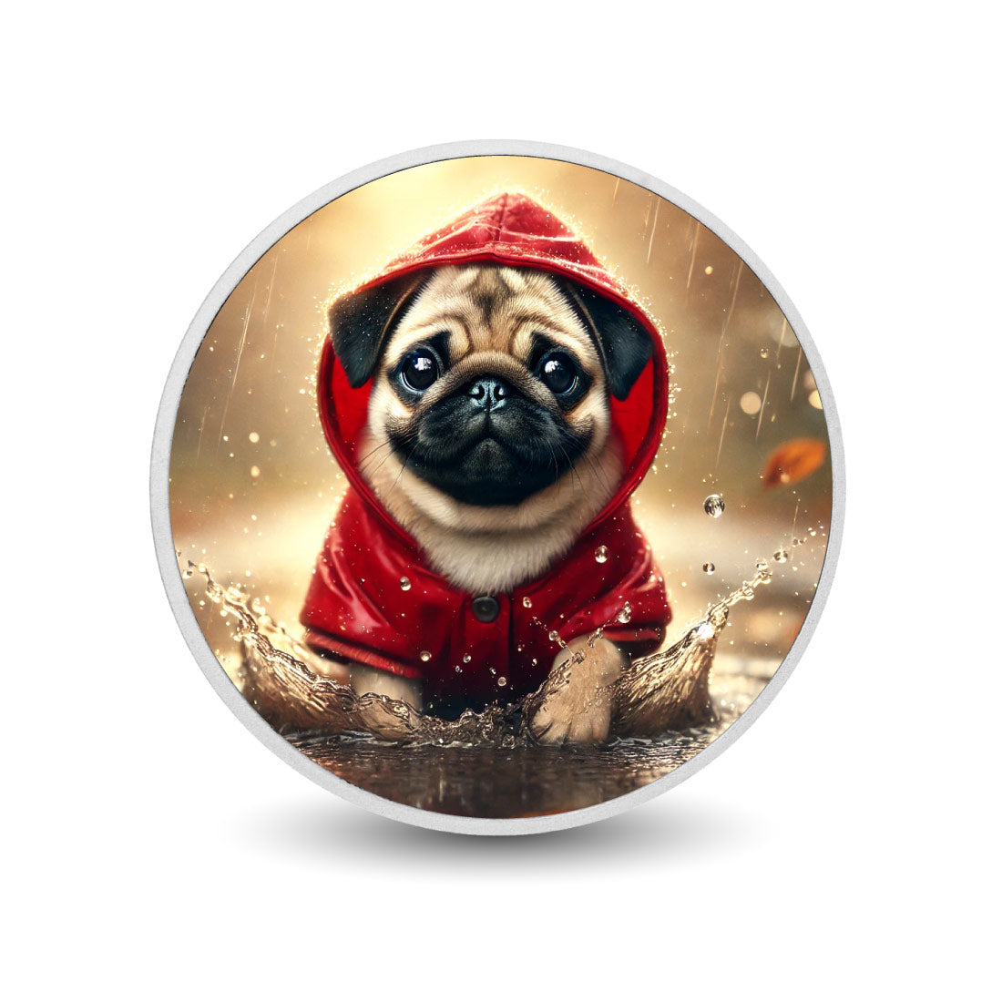 Rainy Day Adventures: Puddle Pug in Red 1oz Coin