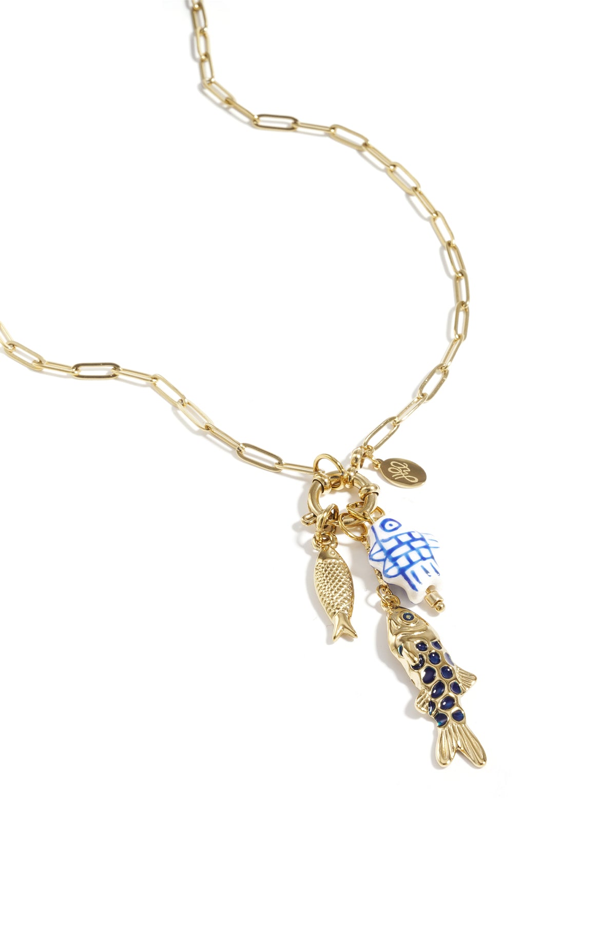 Edelstahl-Anhänger, Fischmotiv, schlichte und lässige Damenschmuckserie