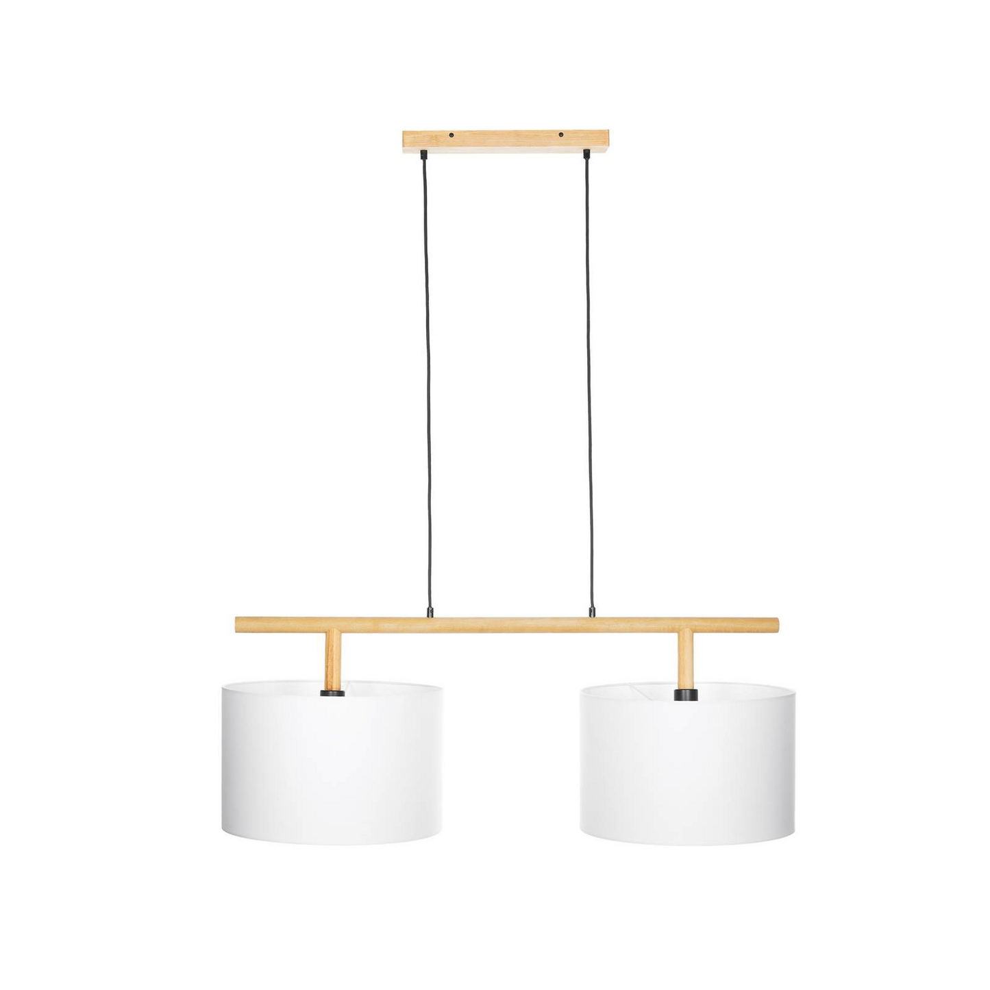B-grade Lindby Chava pendant light, ceiling lamp, light fixture, two-light, E27, white, wood, 895