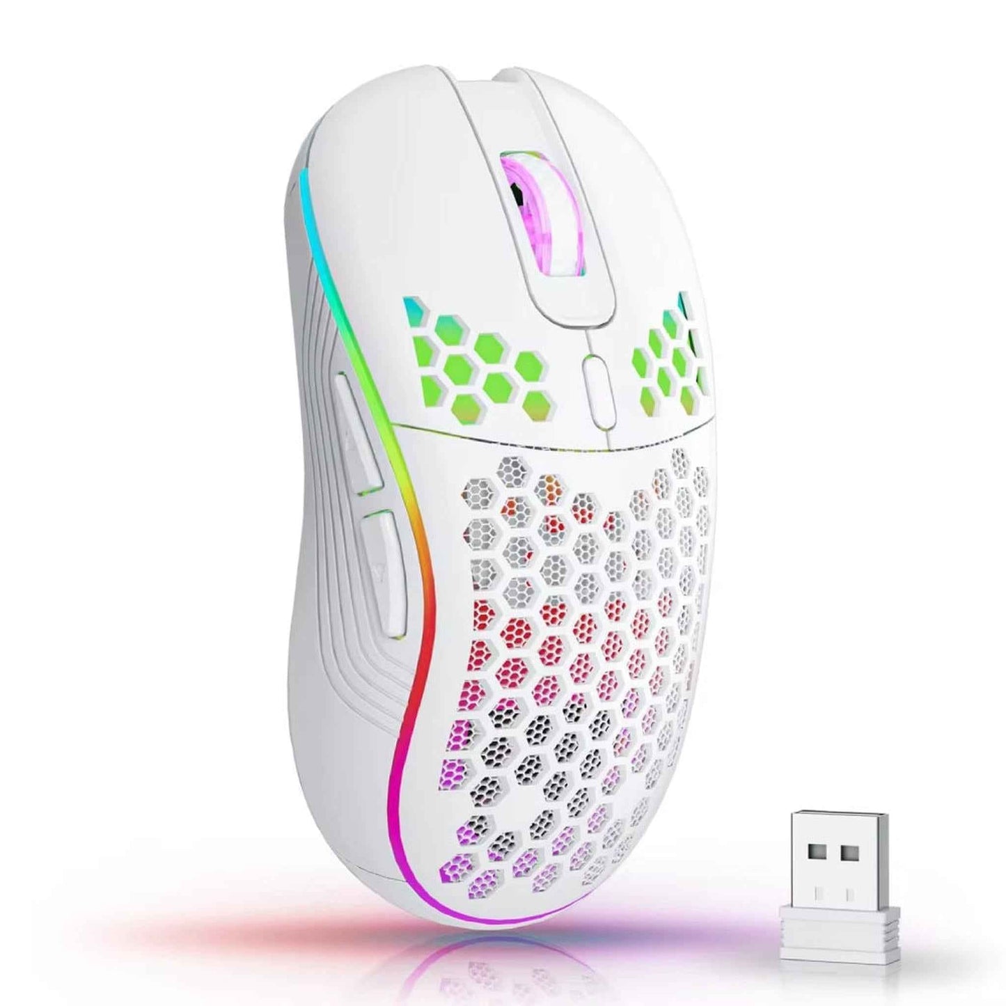 2.4G Wireless Mouse with RGB Backlit 6-Button 3-Speed DPI