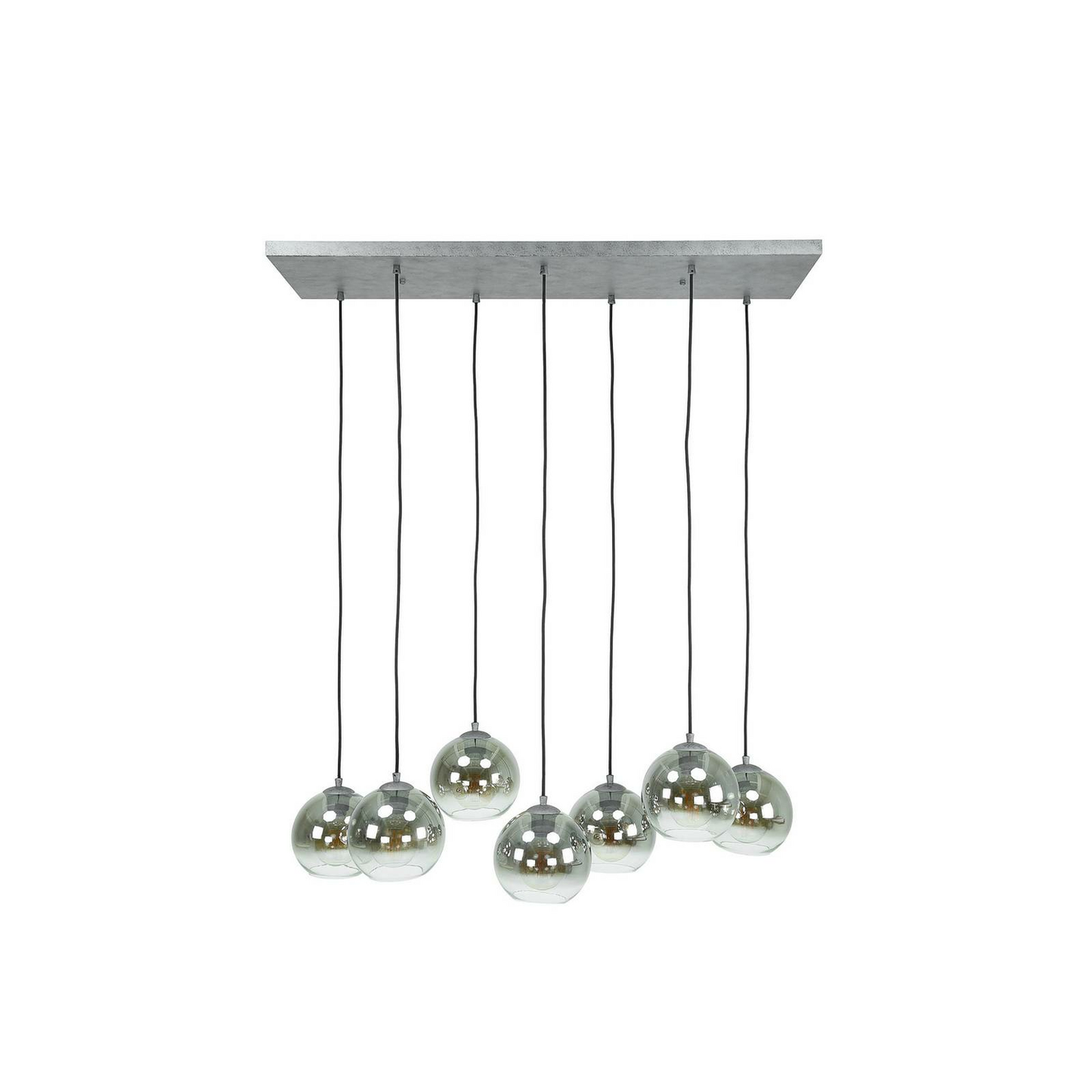 B-flokks Alessandra hengilampi, loftlampi, glerskjáir, sjö ljós