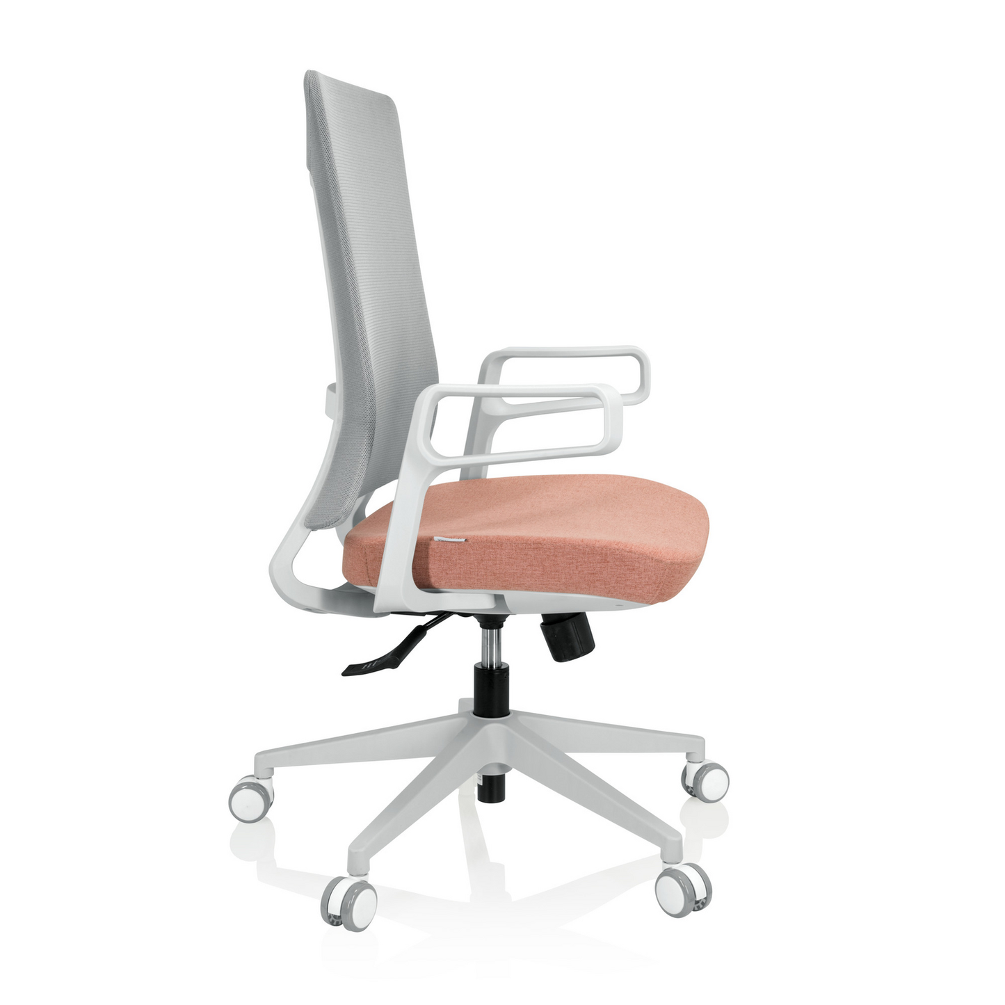 Skrifstofustóll frá Hjh Office í B-flokki, snúningsstóll, skrifborðsstóll, möskvaefni, grár/bleikur