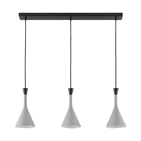 Lindby hengilampi Flynn fyrir borðstofu, grár, 3 ljós, 786, B-flokks 