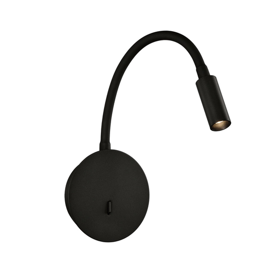 B-lager Acb Iluminación LED vegglesljós Lyon með sveigjanlegum armi og rofa, svart, 3W