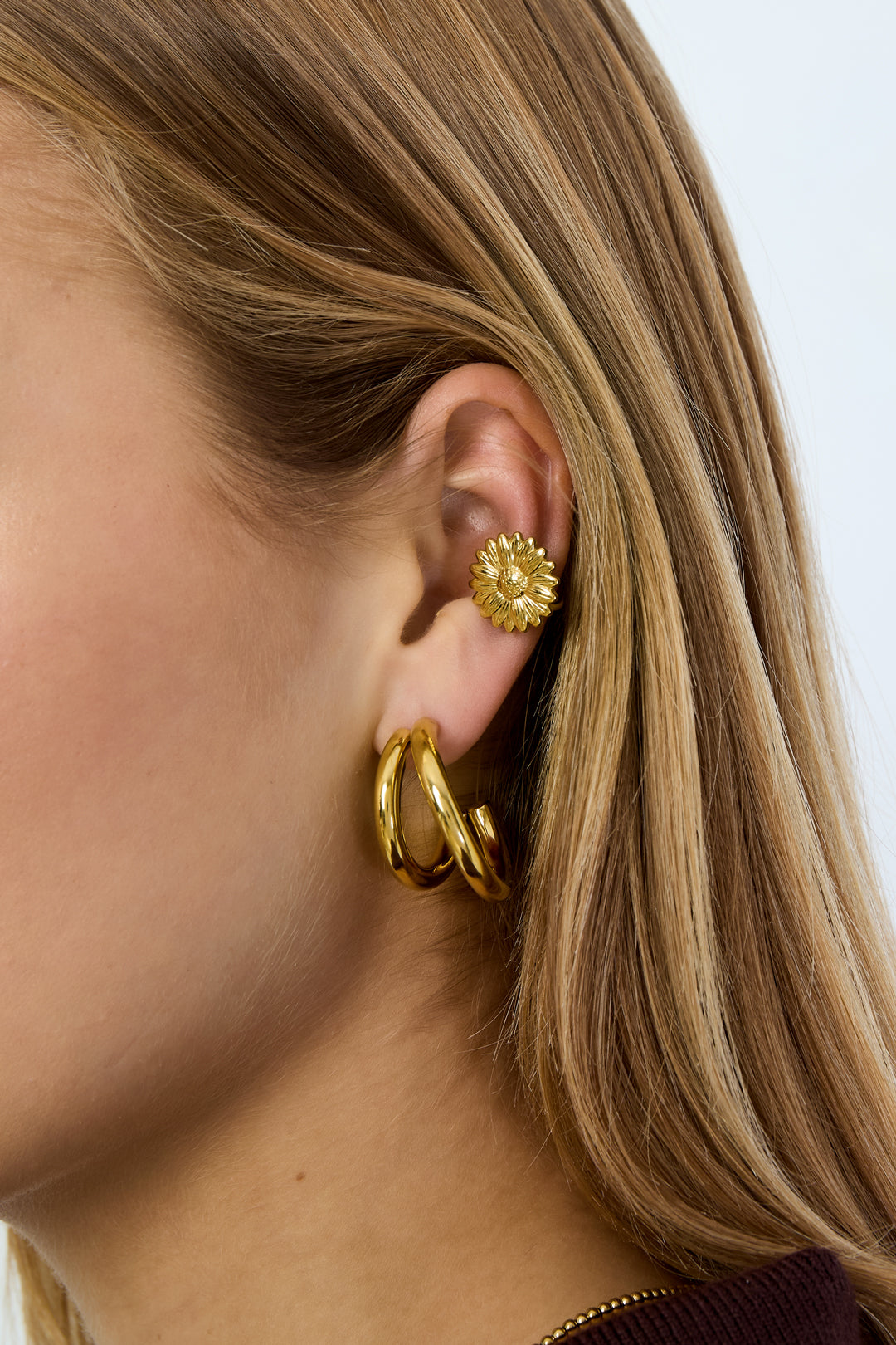 Edelstahl Ohr Manschetten Blume Casual Täglich Einfache Serie frauen schmuck