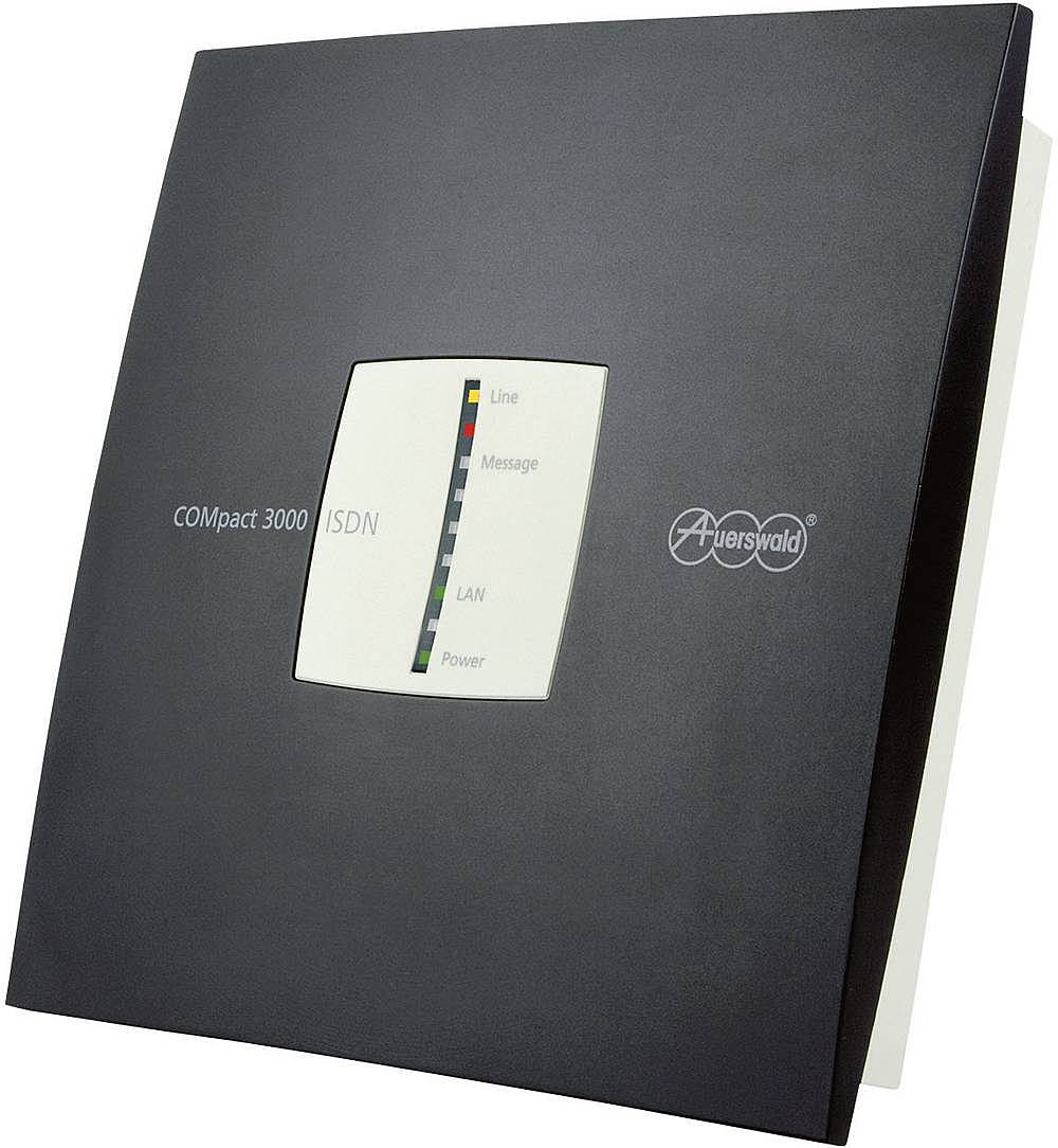 B-lager Auerswald Co Mpact 3000 ISDN símakerfi með 4 hliðrænum viðbótum.