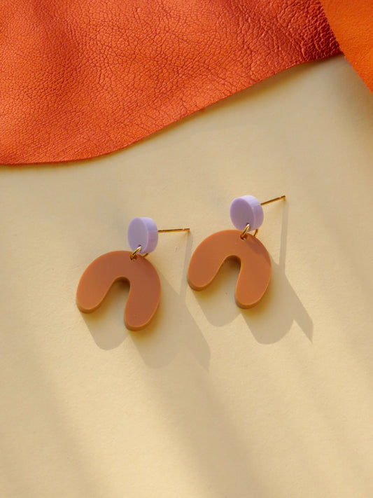 Kleine Flieder Terracotta Arch Bogen Ohrringe