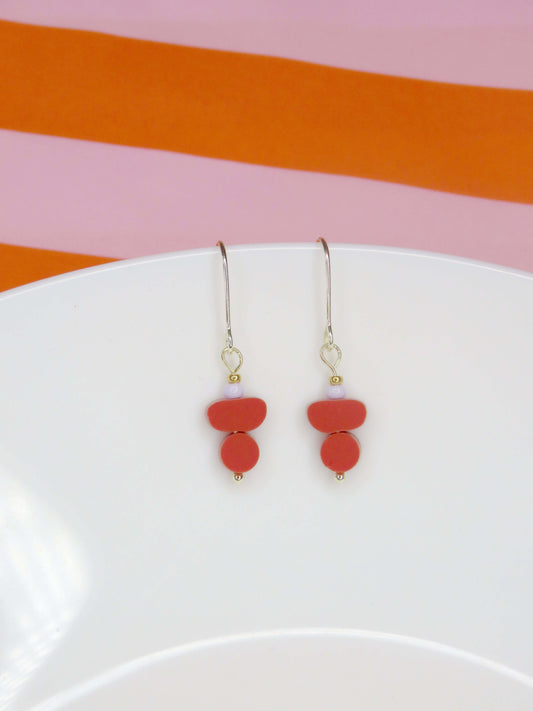 Color Treats Ohrringe terracotta flieder mit gold filled Elementen