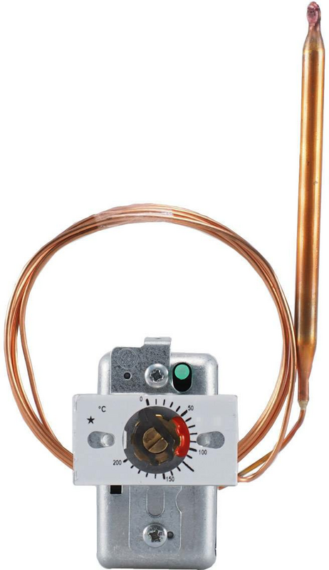 Innbyggður hitastillir frá Jumo, 0-200°C, hitastillir Tb, 1-póla, 230 V/AC