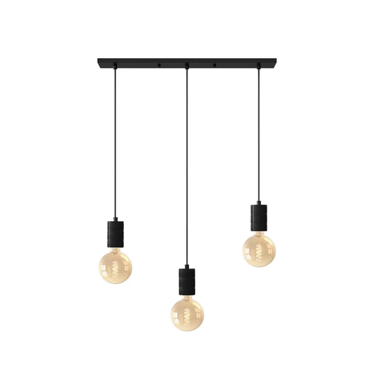 Calex Retro hengiljós í B-flokki, ferkantað, 3 ljós, svart