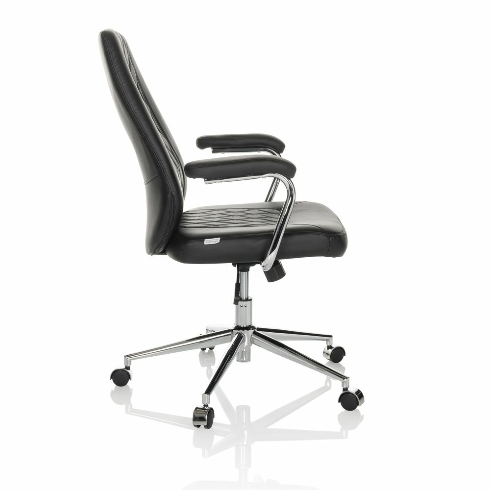 Snúningsstóll frá Hjh, úr gervileðri, svartur, stjórnunarstóll, á lager.