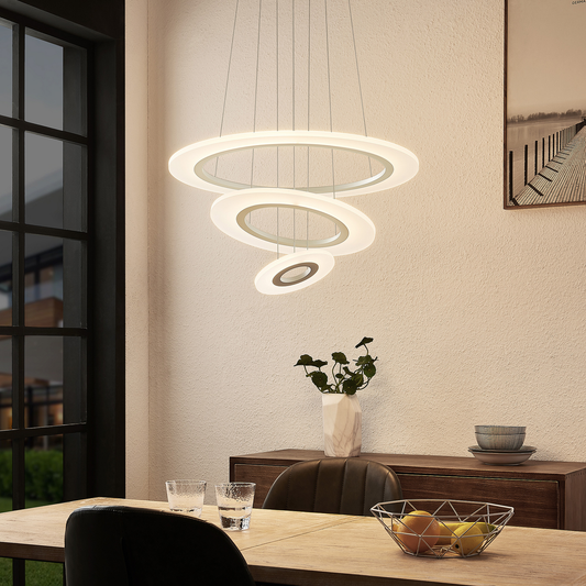 B-Ware Lindby Amisu LED-Hängeleuchte Ring Deckenlampe weiß matt dimmbar LED