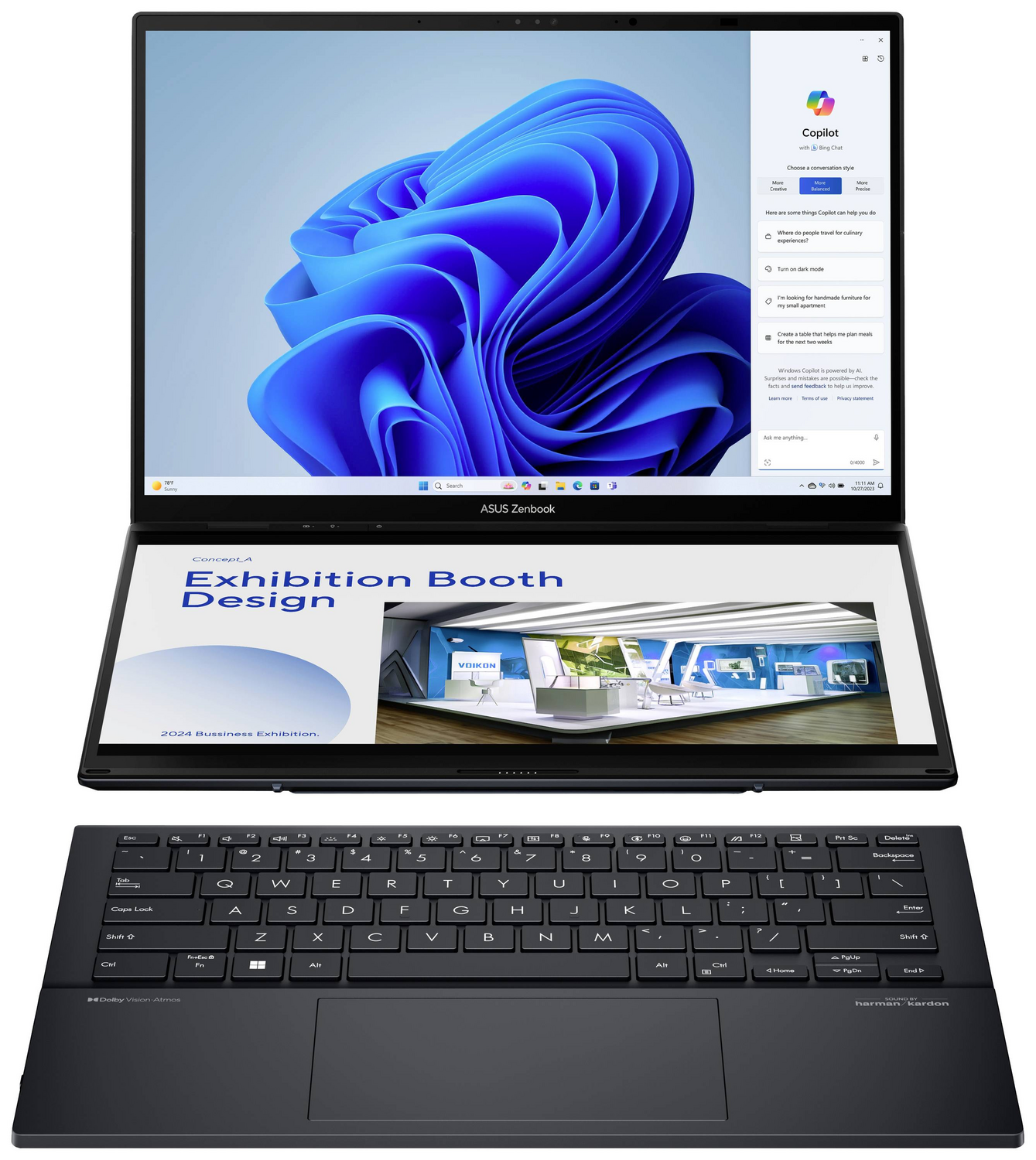 Asus fartölva Zenbook Duo OLED UX8406MA-PZ353W 35,6 cm 14 tommu öryggisfartölva