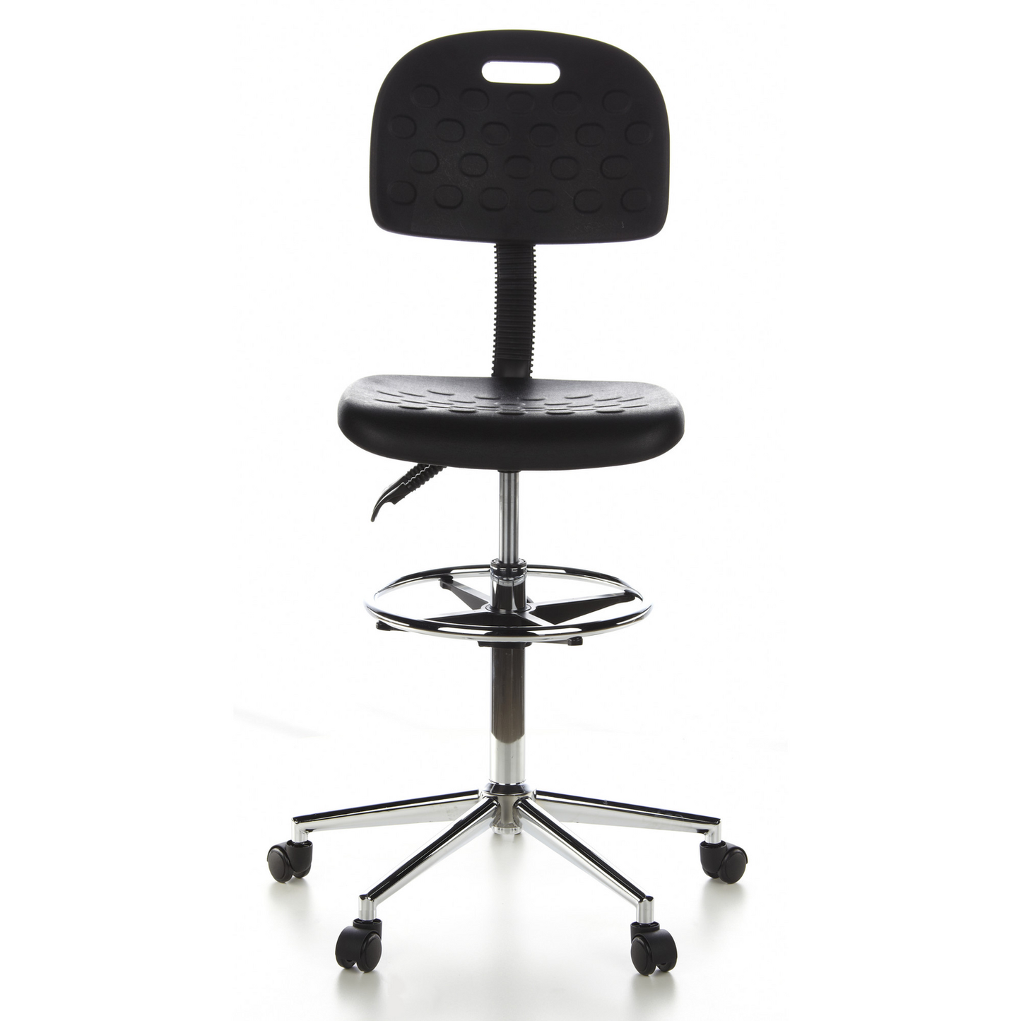 B-grade Hjh Office stool / swivel stool / work chair Top Work 23 hard foam black Chr