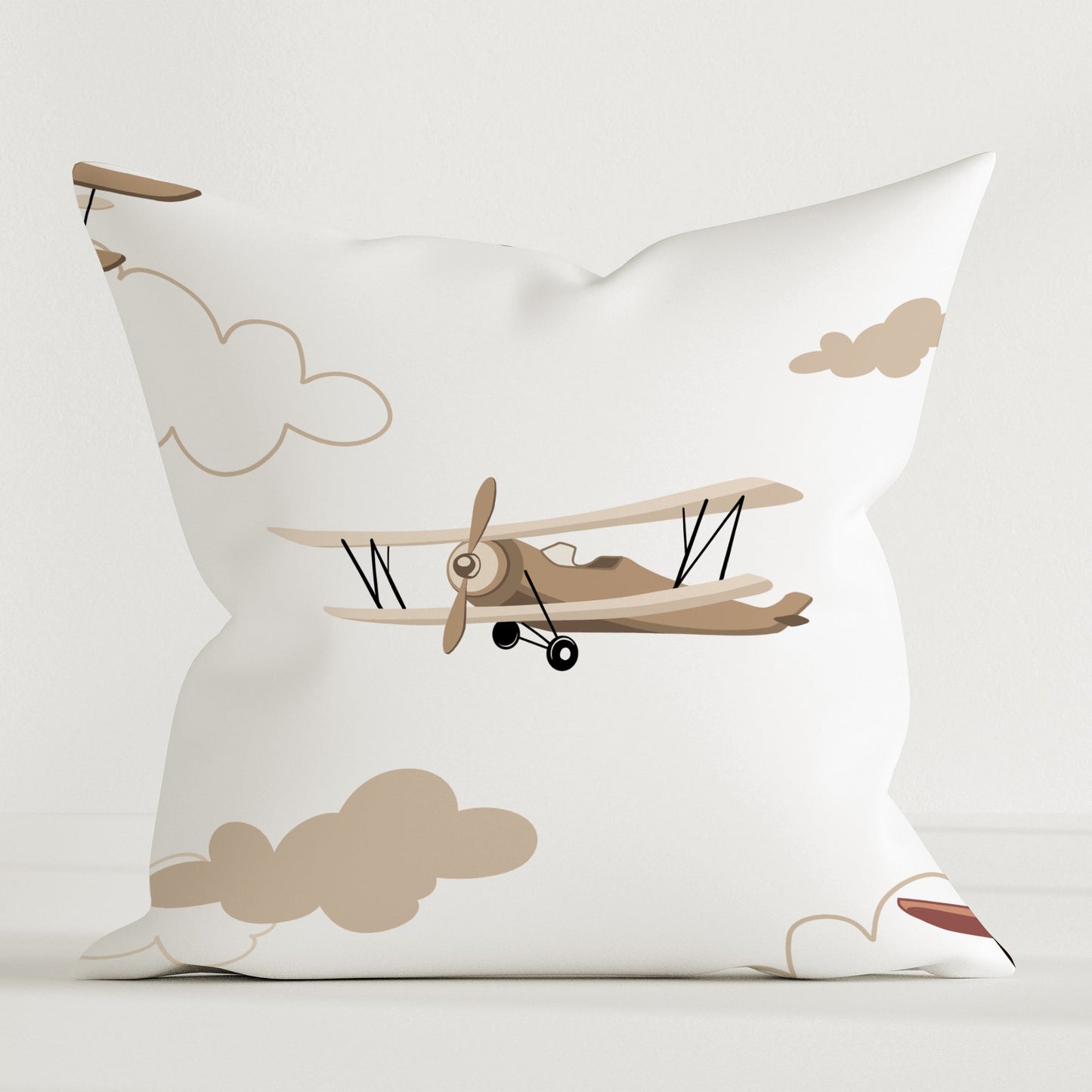 "Airplanes and Clouds" Premium Children's Decorative Pillow