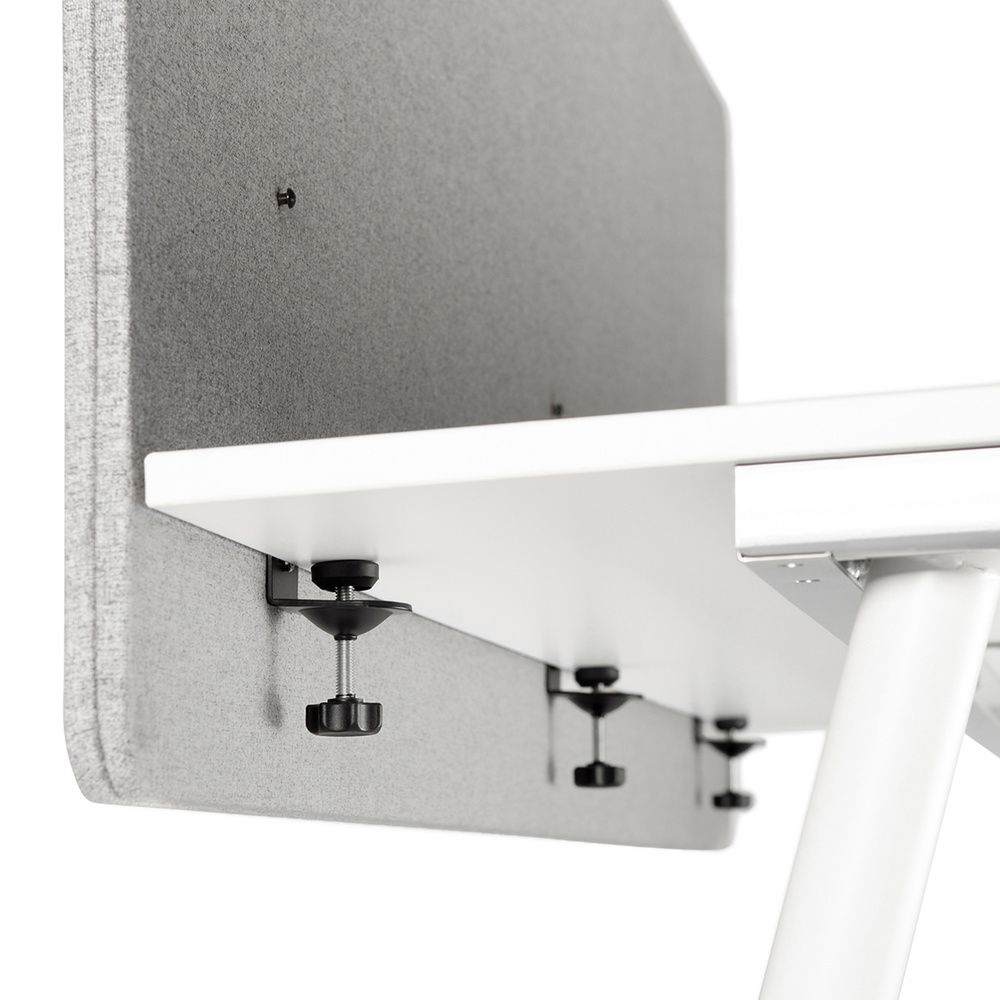 Hljóðeinangrandi skrifborðsskilrúm frá HJH, B-flokks, Flexmiut D, 180 cm, ljósgrátt, 3 stykki