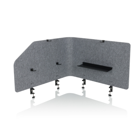 B-grade Hjh Office desk partition acoustic wall Flexmiut T Top plastic textile grey