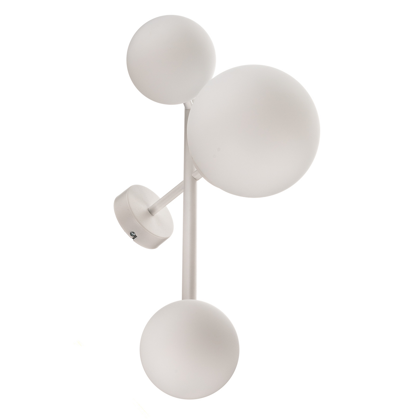 Aldex veggljós í B-flokki, Dione vegglampi, hvítur, málmur, gler, þrír ljósastaurar, E27 E14