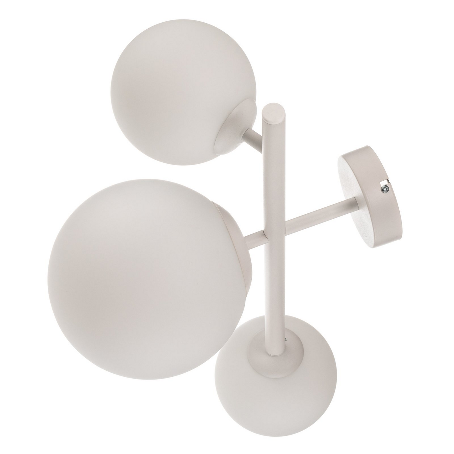 Aldex veggljós í B-flokki, Dione vegglampi, hvítur, málmur, gler, þrír ljósastaurar, E27 E14