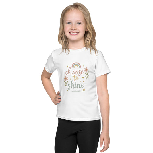 Kinder T-Shirt Choose to shine Weiß – leuchtender Look im Baddeldaddel Design!