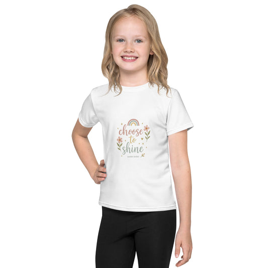 Kinder T-Shirt Choose to Shine Weiß – Strahlend schön im Baddeldaddel Design!