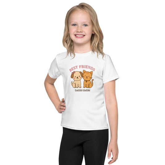 Kinder-T-Shirt Best Friends Katze & Hund – Tierliebe zum Anziehen im Baddeldaddel Look!