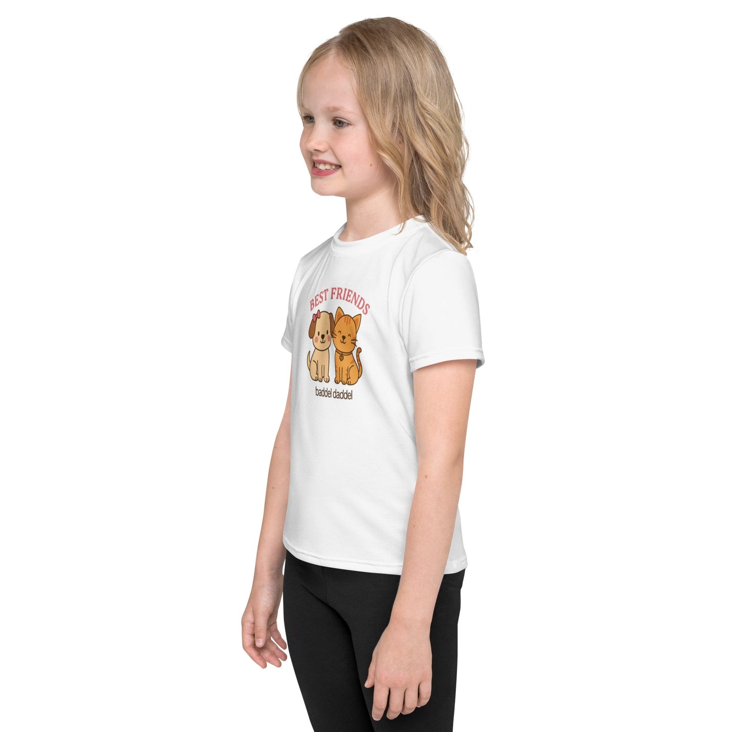 Kinder-T-Shirt Best Friends Katze & Hund – Tierliebe zum Anziehen im Baddeldaddel Look!