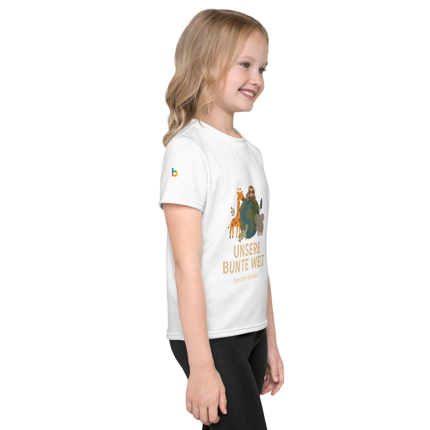 Kinder T-Shirt Unsere bunte Welt – Farbenfroh, bequem & im Baddeldaddel Design!